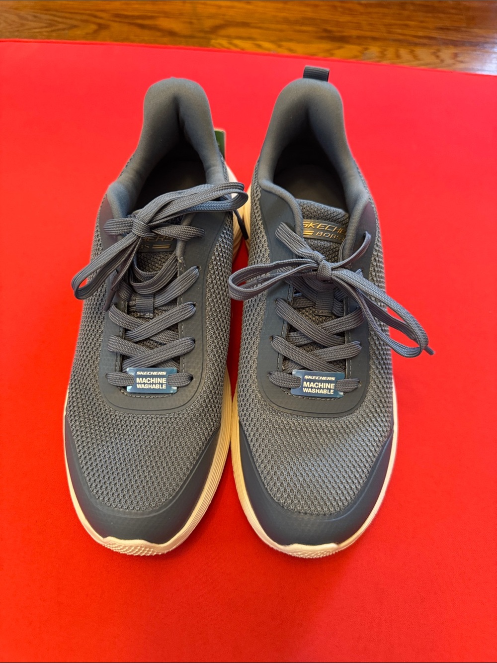 Skechers Women’s Charcoal Gray Mesh Lace-Up Sneakers